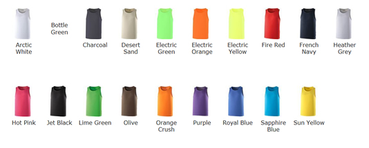 Technical Vest Colour Choices